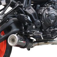 Pot echappement compatible avec Yamaha Mt-07 2021-2024, M3 Poppy , Pot échappement complet, non légal pour les pays de l'UE, avec db killer amovible 
