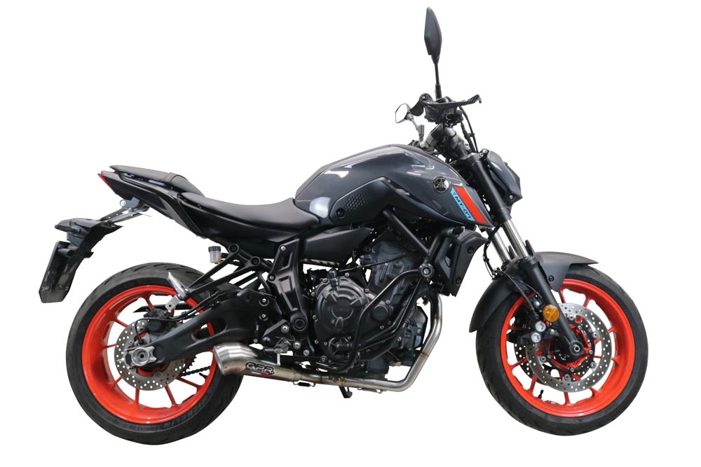 Pot echappement compatible avec Yamaha Mt-07 2021-2024, Powercone Evo, Pot échappement complet, non légal pour les pays de l'UE, avec db killer amovible 