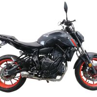 Pot echappement compatible avec Yamaha Mt-07 2021-2024, Powercone Evo, Pot échappement complet, non légal pour les pays de l'UE, avec db killer amovible 