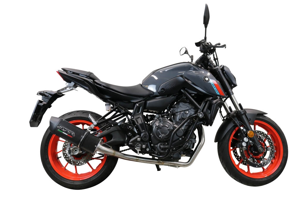GPR exhaust compatible with  Yamaha FZ-7 MT07 2021-2024, Furore Evo4 Poppy, Full system exhaust including removable db killer and catalyst, EPA-compliant 