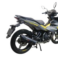 Pot echappement compatible avec Yamaha Sniper 150 2021-2022, Furore Nero, Pot d'échappement complet racing, compris de collecteur et db killer amovible, sans homologation 