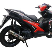 Pot echappement compatible avec Yamaha Aerox 155 2021-2022, Deeptone Inox, Pot d'échappement complet racing, compris de collecteur et db killer amovible, sans homologation 