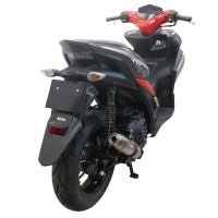 Pot echappement compatible avec Yamaha Aerox 155 2021-2022, Deeptone Inox, Pot d'échappement complet racing, compris de collecteur et db killer amovible, sans homologation 