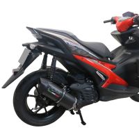 Pot echappement compatible avec Yamaha Aerox 155 2021-2022, Furore Nero, Pot d'échappement complet racing, compris de collecteur et db killer amovible, sans homologation 