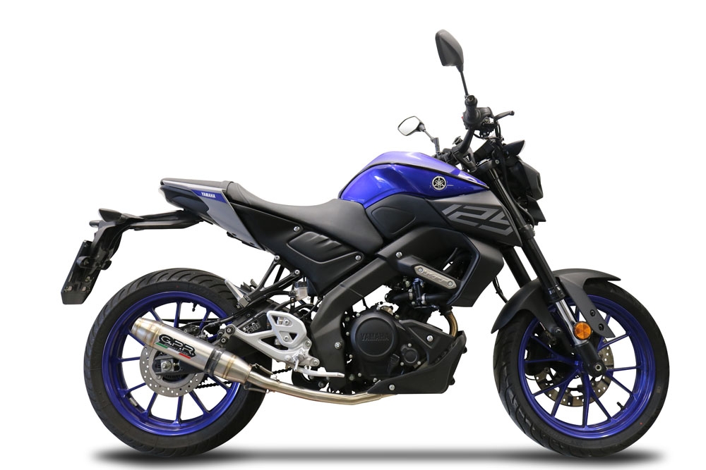 Pot echappement compatible avec Yamaha Mt 125 2021-2025, Deeptone Inox, Pot échappement complet, non légal pour les pays de l'UE, avec db killer amovible 