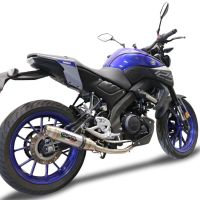 Pot echappement compatible avec Yamaha Mt 125 2021-2025, Deeptone Inox, Pot échappement complet, non légal pour les pays de l'UE, avec db killer amovible 