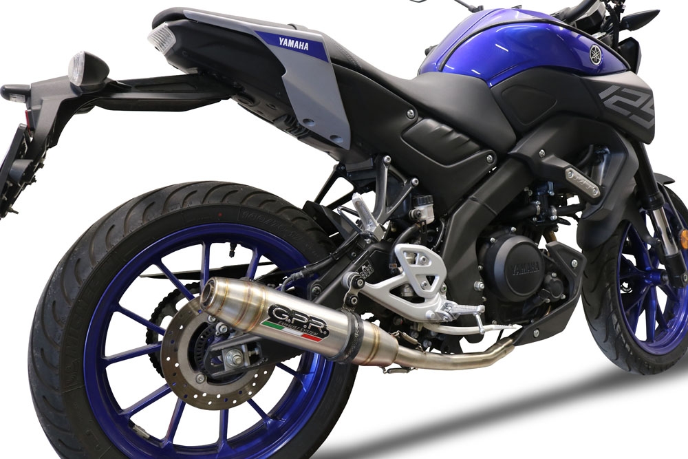 Pot echappement compatible avec Yamaha Mt 125 2021-2025, Deeptone Inox, Pot échappement complet, non légal pour les pays de l'UE, avec db killer amovible 