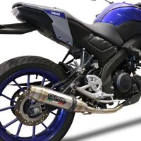 Pot echappement compatible avec Yamaha Mt 125 2021-2025, Deeptone Inox, Pot échappement complet, non légal pour les pays de l'UE, avec db killer amovible 