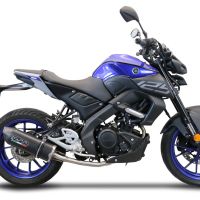 GPR exhaust compatible with  Yamaha Mt 125 2020-2020, Furore Evo4 Nero, Full system exhaust including removable db killer and catalyst, EPA-compliant 