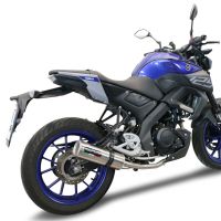 Pot echappement compatible avec Yamaha Mt 125 2021-2025, M3 Black Titanium, Pot échappement complet, non légal pour les pays de l'UE, avec db killer amovible 
