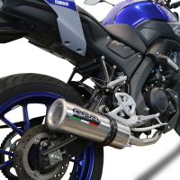 Pot echappement compatible avec Yamaha Mt 125 2021-2025, M3 Black Titanium, Pot échappement complet, non légal pour les pays de l'UE, avec db killer amovible 