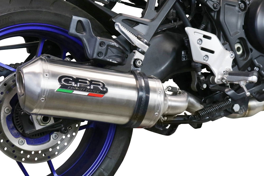 GPR exhaust compatible with  Yamaha Tracer 9 2021-2024, Satinox , Full system exhaust including removable db killer and catalyst, EPA-compliant 