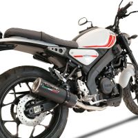 Pot echappement compatible avec Yamaha XSR 125 2021-2025, M3 Black Titanium, Pot échappement complet, non légal pour les pays de l'UE, avec db killer amovible 