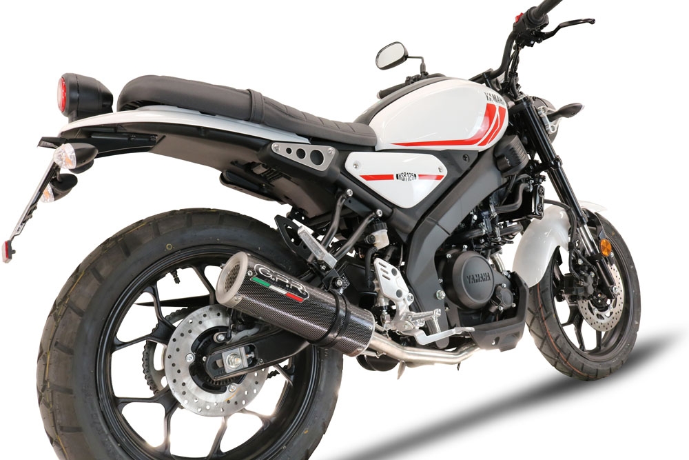 Pot echappement compatible avec Yamaha XSR 125 2021-2025, M3 Poppy , Pot échappement complet, non légal pour les pays de l'UE, avec db killer amovible 