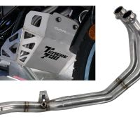 Pot echappement compatible avec Yamaha Tenere 700 2021-2024, Decatalizzatore + Paracoppa Titanio, Décatalyseur plus plaque de protection moteur en titane 