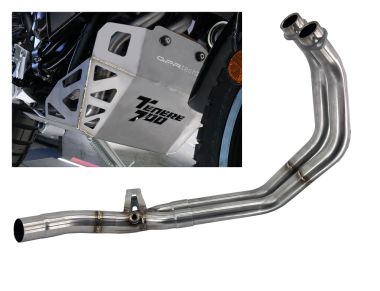 Pot echappement compatible avec Yamaha Tenere 700 2021-2024, Decatalizzatore + Paracoppa Titanio, Décatalyseur plus plaque de protection moteur en titane 