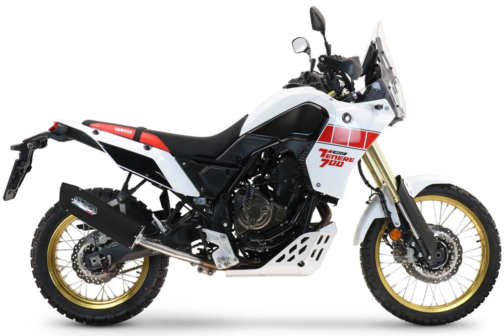 Pot echappement compatible avec Yamaha Tenere 700 2019-2020, Furore Evo4 Nero, Échappement légal, homologué,silencieux avec db killer amovible et tuyau de liaison spécifique 