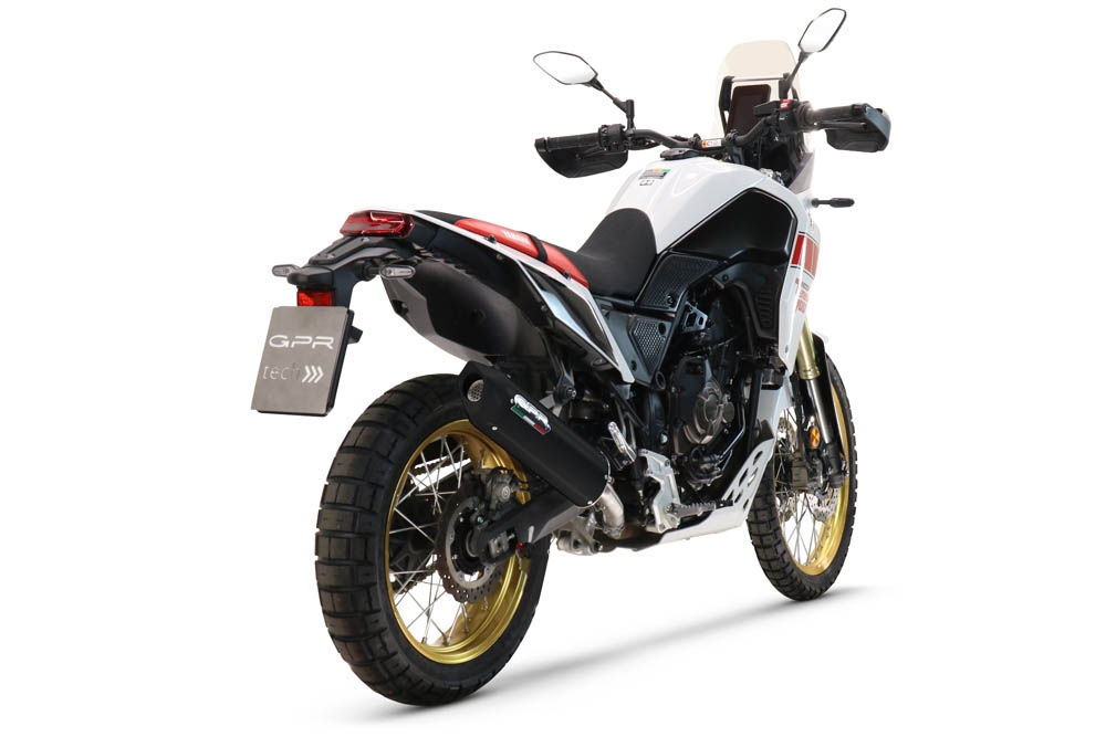 Pot echappement compatible avec Yamaha Tenere 700 2019-2020, Furore Evo4 Nero, Échappement légal, homologué,silencieux avec db killer amovible et tuyau de liaison spécifique 