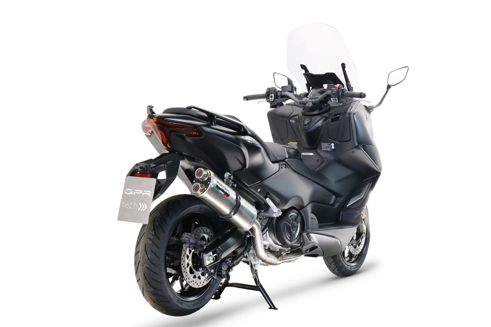 GPR exhaust compatible with  Yamaha T-Max 560 2020-2021, Dual Inox, Full system exhaust including removable db killer and catalyst, EPA-compliant 