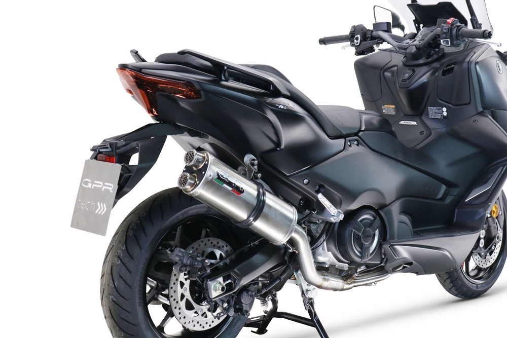 GPR exhaust compatible with  Yamaha T-Max 560 2020-2021, Dual Inox, Full system exhaust including removable db killer and catalyst, EPA-compliant 