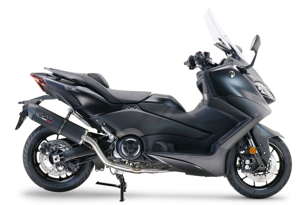 Pot echappement compatible avec Yamaha T-Max 560 2022-2024, Furore Nero, Pot échappement complet, non légal pour les pays de l'UE, avec db killer amovible 