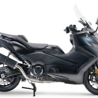 Pot echappement compatible avec Yamaha T-Max 560 2022-2024, Furore Nero, Pot échappement complet, non légal pour les pays de l'UE, avec db killer amovible 