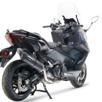 Pot echappement compatible avec Yamaha T-Max 560 2022-2024, Furore Nero, Pot échappement complet, non légal pour les pays de l'UE, avec db killer amovible 