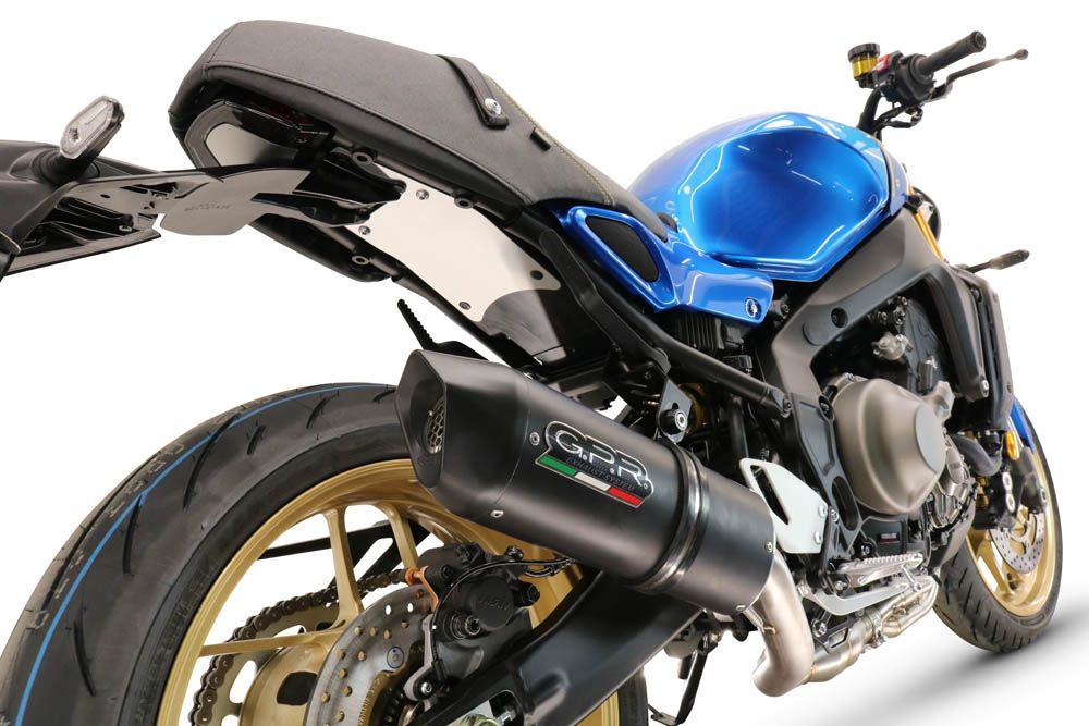 Pot echappement compatible avec Yamaha XSR900 2022-2024, Furore Evo4 Nero, Pot échappement complet, non légal pour les pays de l'UE, avec db killer amovible 