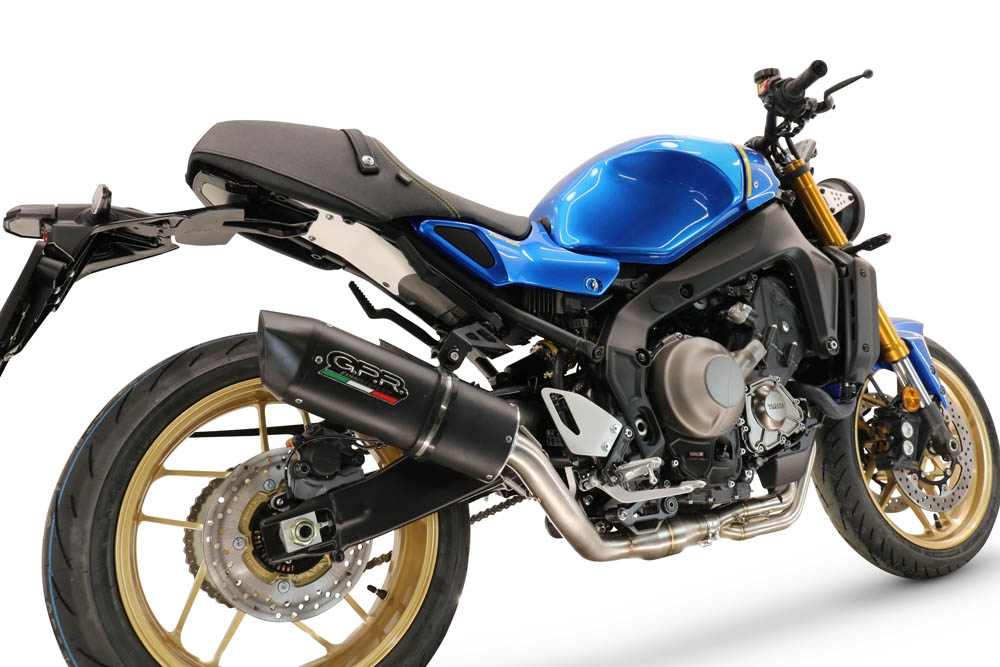Pot echappement compatible avec Yamaha XSR900 2022-2024, Furore Evo4 Nero, Pot échappement complet, non légal pour les pays de l'UE, avec db killer amovible 