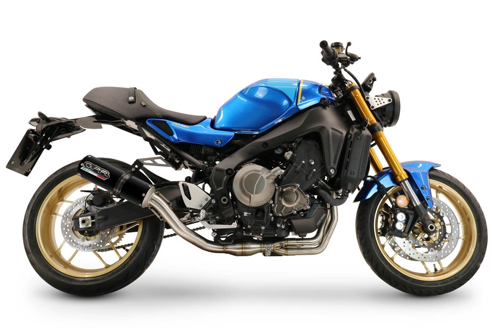 Pot echappement compatible avec Yamaha XSR900 2022-2024, M3 Black Titanium, Pot échappement complet, non légal pour les pays de l'UE, avec db killer amovible 