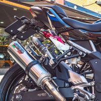 Pot echappement compatible avec Kawasaki Z 125 2021-2024, M3 Inox , Échappement légal, homologué,silencieux avec db killer amovible et tuyau de liaison spécifique 