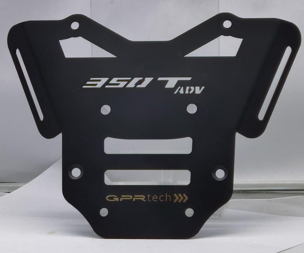 Top case GPR TECH compatible with  Zontes 350 T2 ADV 2022/2024 e5 GPR TECH Top case in aluminum, black color with specific plate included Capacity 45 LT.