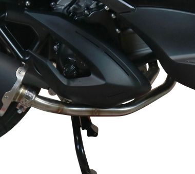 Pot echappement compatible avec Zontes M 310 2021-2024, Evo4 Road Inox, Pot échappement complet, non légal pour les pays de l'UE, avec db killer amovible 