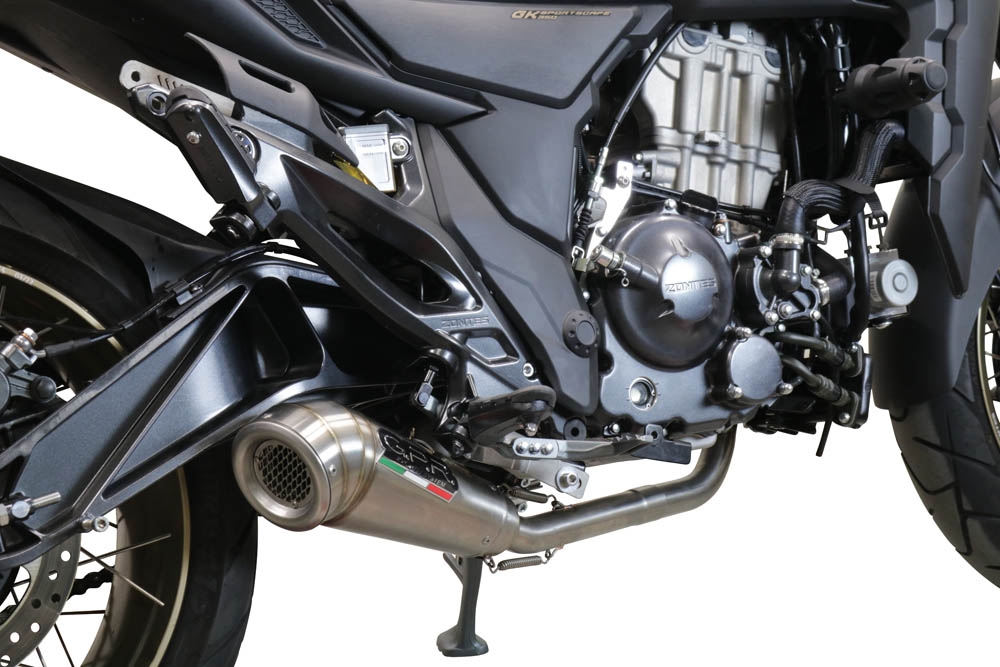 Pot echappement compatible avec Zontes 350 R1 2022-2024, Powercone Evo, Pot échappement complet, non légal pour les pays de l'UE, avec db killer amovible 