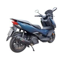 Pot echappement compatible avec Zontes M 125 2022-2024, Pentaroad Black, Pot échappement complet, non légal pour les pays de l'UE, avec db killer amovible 