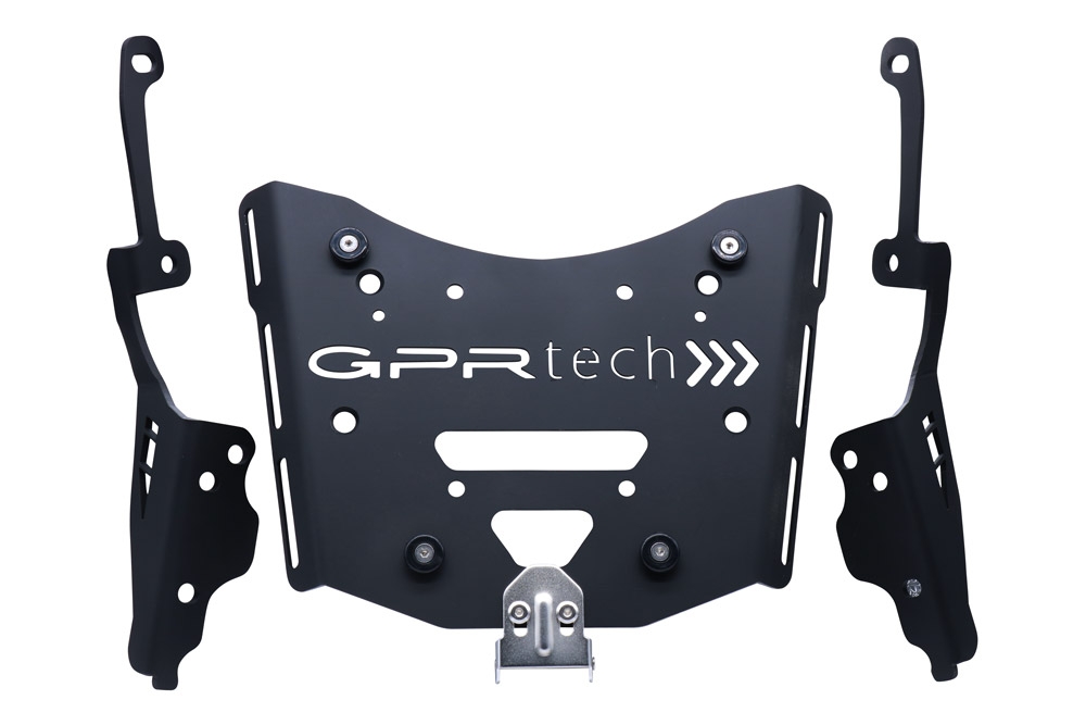 Top case GPR TECH compatible with  Zontes E 350 2023/2024 GPR TECH Top case in aluminum, silver color, including roof rack and specific plate Capacity 26 LT.