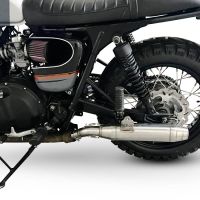 Pot echappement compatible avec Triumph BONNEVILLE T100 2001-2014, Deeptone Inox, Paire de pot d'échappement homologuées, livrées avec db killer amovible et raccords spécifiques 