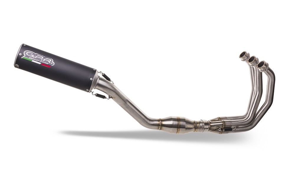 GPR pot echappement compatible avec  Yamaha Mt-09 2025-2026, M3 Black Titanium, Homologué et légal, système d'échappement complet avec catalyseur et db killer amovible 