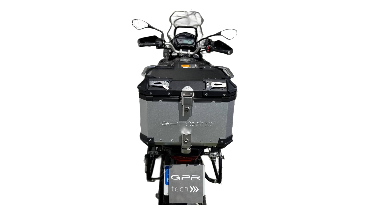 Top case GPR TECH compatible with  Benelli Trk 502 2017/2020 e4 GPR TECH Top case in aluminum, silver color with specific plate included Capacity 45 LT.