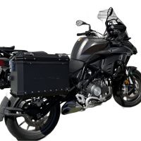 GPR TECH compatible with  Benelli Trk 502 X 2021/2024 e5 GPR TECH Pair of side cases aluminum made, black color with specific pannier holder Capacity 38 LT. + 38 LT.