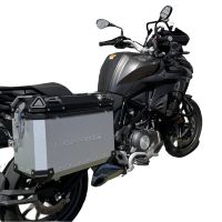 GPR TECH compatible with  Benelli Trk 502 2017/2020 e4 GPR TECH Pair of side cases aluminum made, silver color with specific pannier holder Capacity 38 LT. + 38 LT.