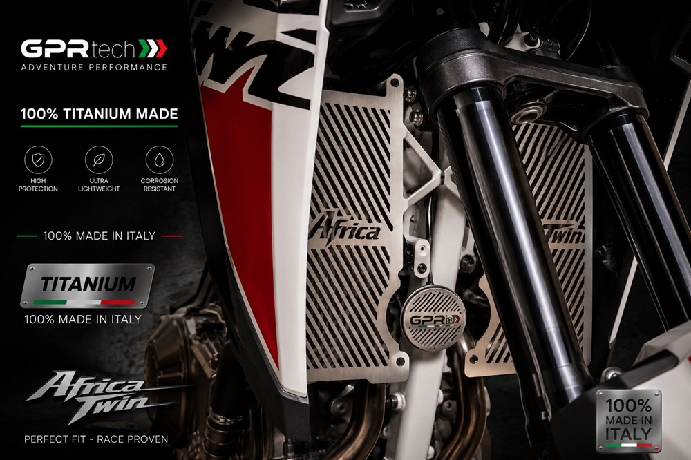 GPR TECH compatible with  Honda Crf 1100 L Africa Twin Adventure Sport 2020/2023 e5 Protecteur de radiateur en titane 