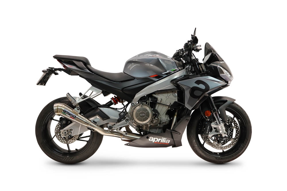 GPR pot echappement compatible avec Aprilia TUONO 660 2021-2024, Powercone Evo, Homologué et légal, système d'échappement complet avec catalyseur et db killer amovible 
