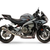 GPR pot echappement compatible avec Aprilia TUONO 660 2021-2024, Powercone Evo, Homologué et légal, système d'échappement complet avec catalyseur et db killer amovible 