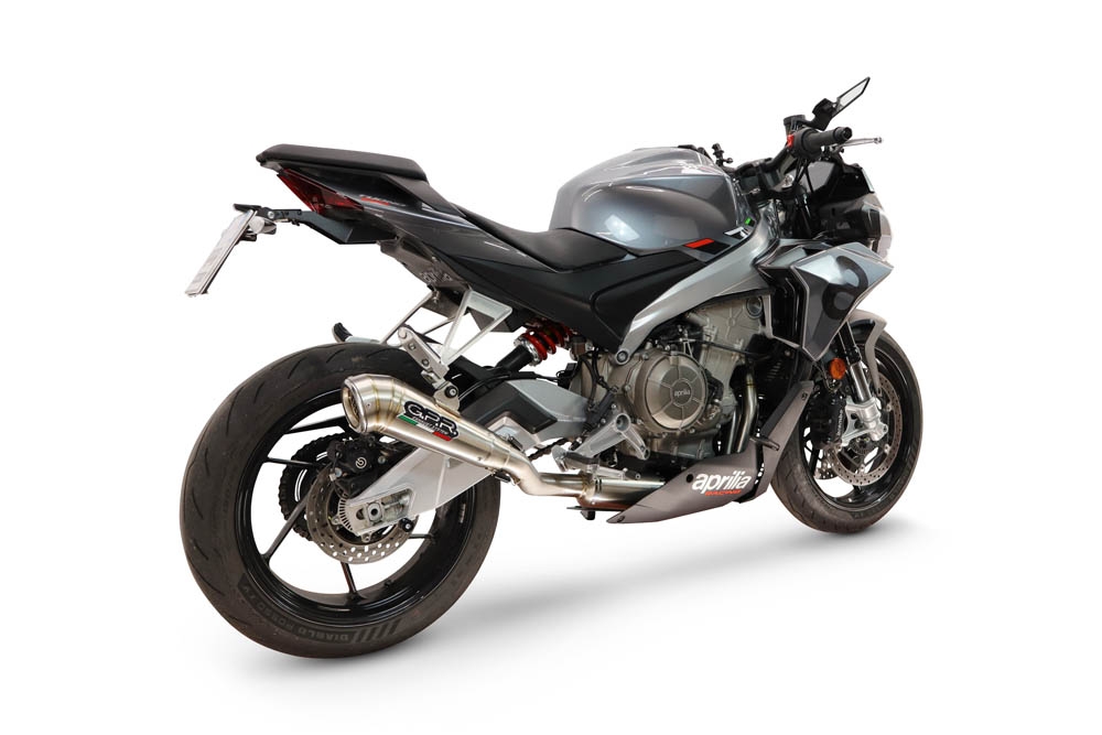 GPR pot echappement compatible avec Aprilia TUONO 660 2021-2024, Powercone Evo, Homologué et légal, système d'échappement complet avec catalyseur et db killer amovible 