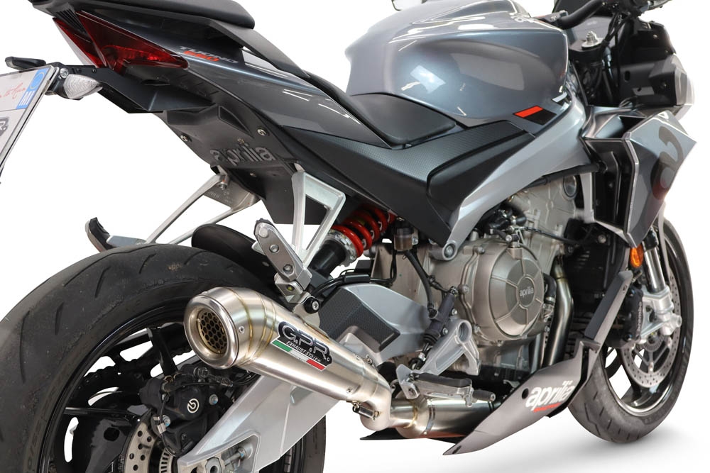 GPR pot echappement compatible avec Aprilia TUONO 660 2021-2024, Powercone Evo, Homologué et légal, système d'échappement complet avec catalyseur et db killer amovible 