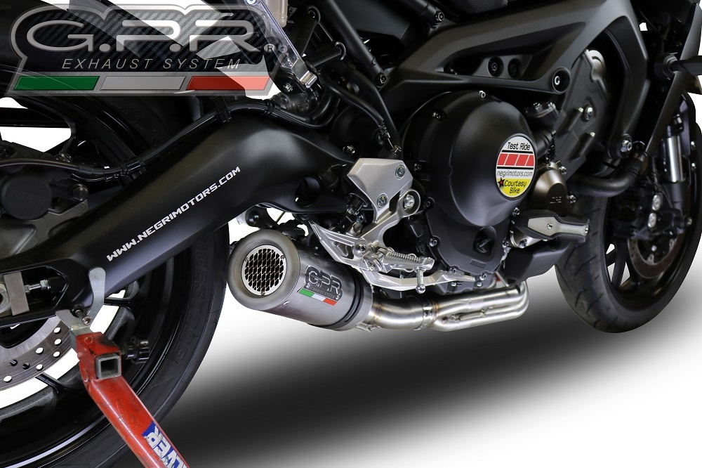 Pot echappement compatible avec Yamaha Mt-09 Tracer 900 2015-2020, M3 Inox , Pot d'échappement complet racing, compris de collecteur et db killer amovible, sans homologation 