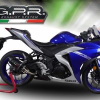 Pot echappement compatible avec Yamaha Mt-03 2016-2017, Furore Nero, Échappement légal, homologué,silencieux avec db killer amovible et tuyau de liaison spécifique 