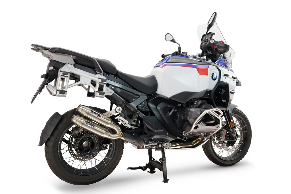 GPR pot echappement compatible avec Bmw R 1300 GS Adventure 2024-2026, Deeptone Duplex, Paire de pot d'échappement homologuées, livrées avec db killer amovible et raccords spécifiques 