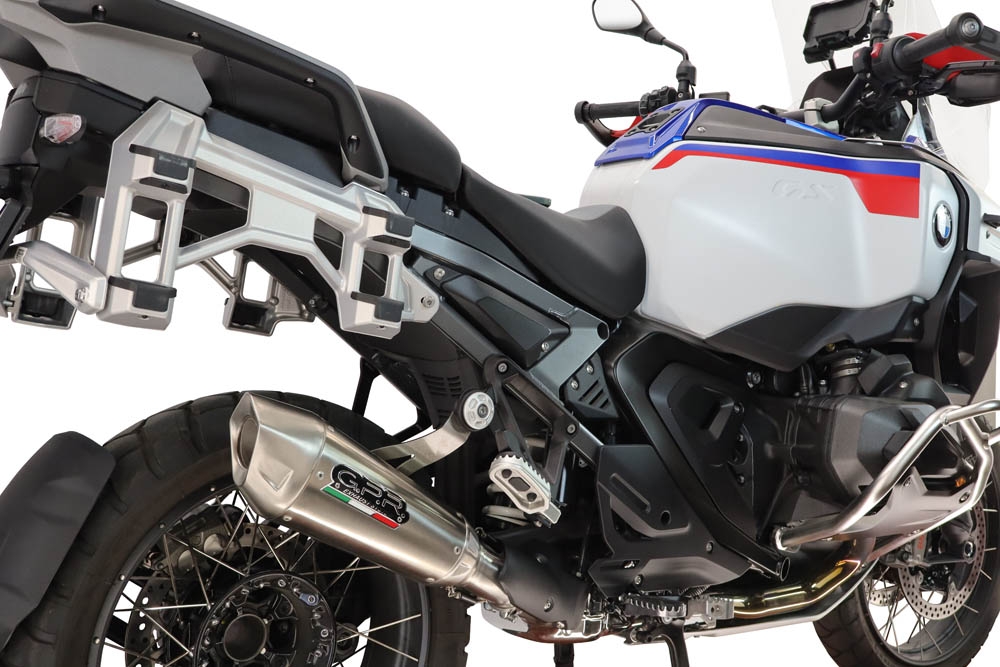 GPR pot echappement compatible avec Bmw R 1300 GS Adventure 2024-2026, GP-Revo Titanium, Échappement légal, homologué,silencieux avec db killer amovible et tuyau de liaison spécifique 